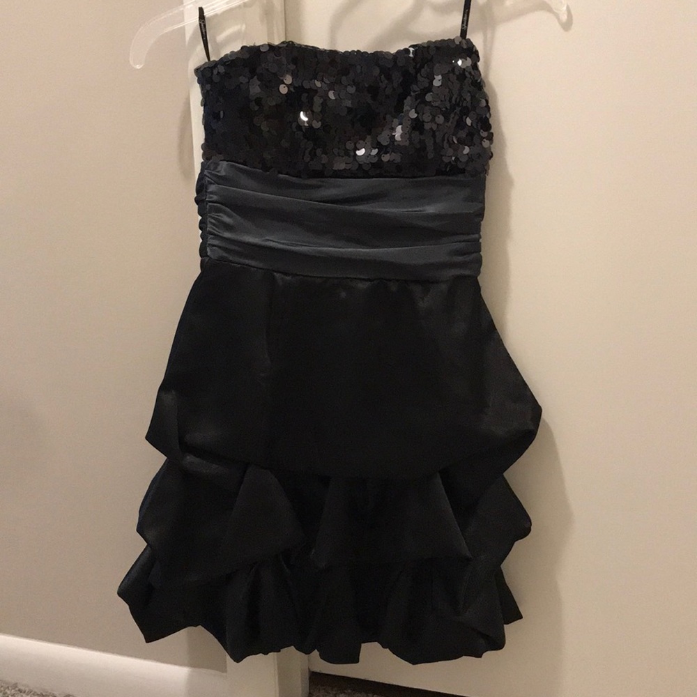 Juniors Black Dress - Sequin Tube Top